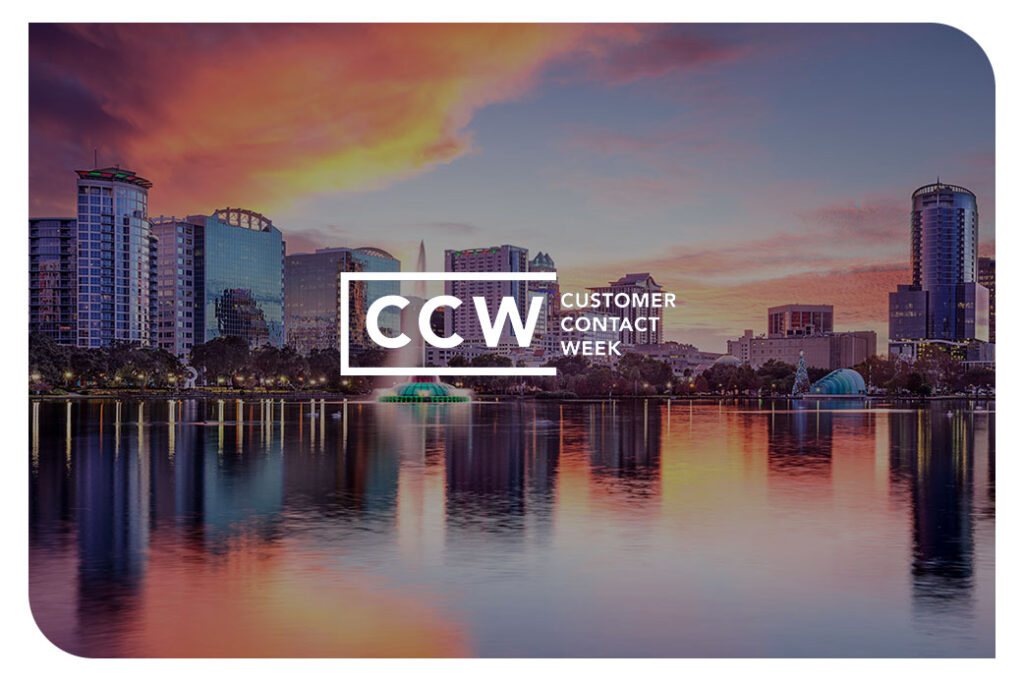 Tradeshows - CCW Orlando 2025 - Customer Contact Week logo over image of Orlando, FL